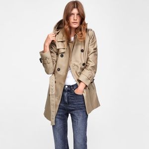Zara Hooded Trench Coat
